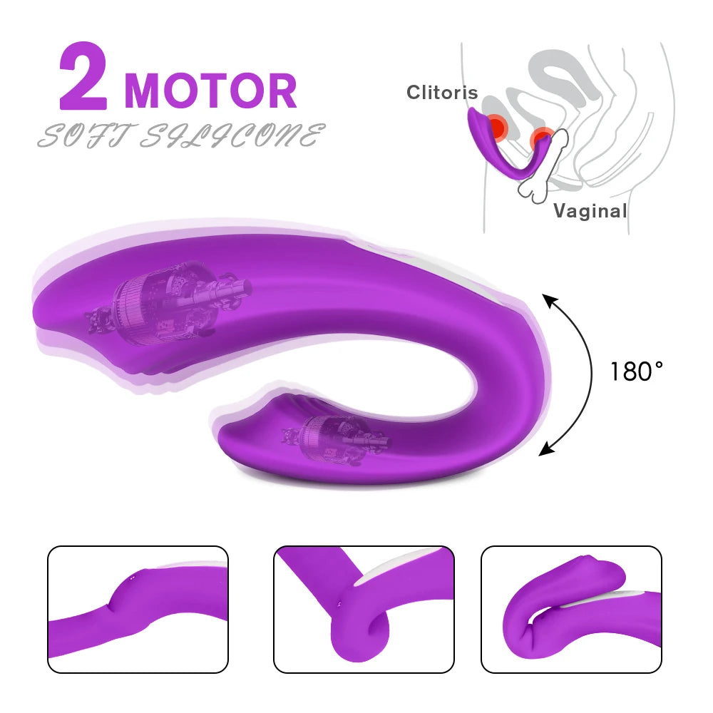 U Type Vibrating Masturbator with Wireless Remote