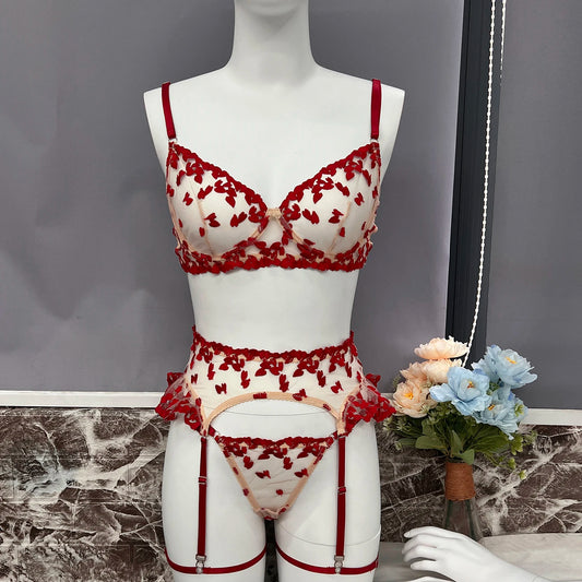 Rebecca Heart Embroidery Sexy Outfit